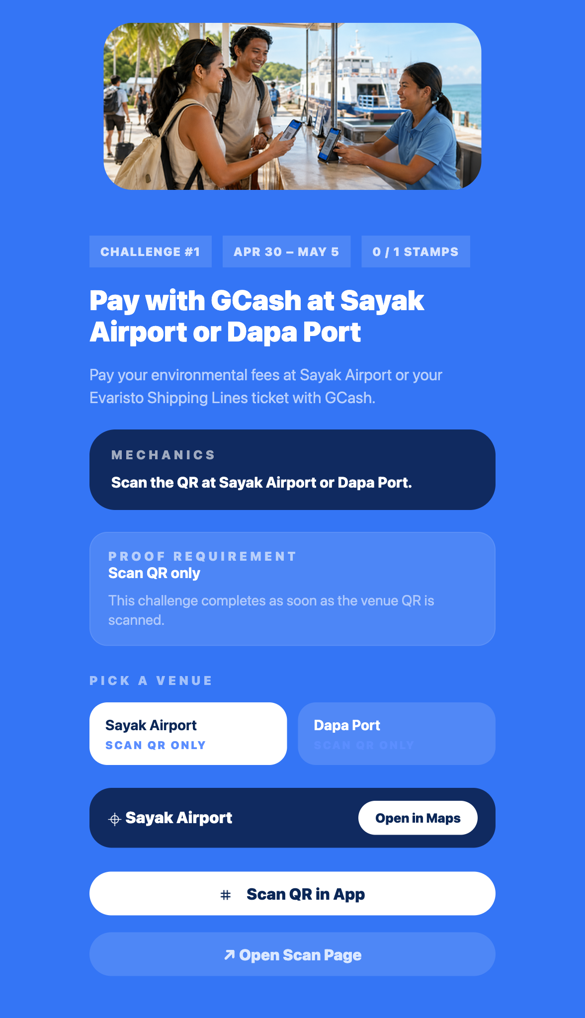 GCash challenge detail screen