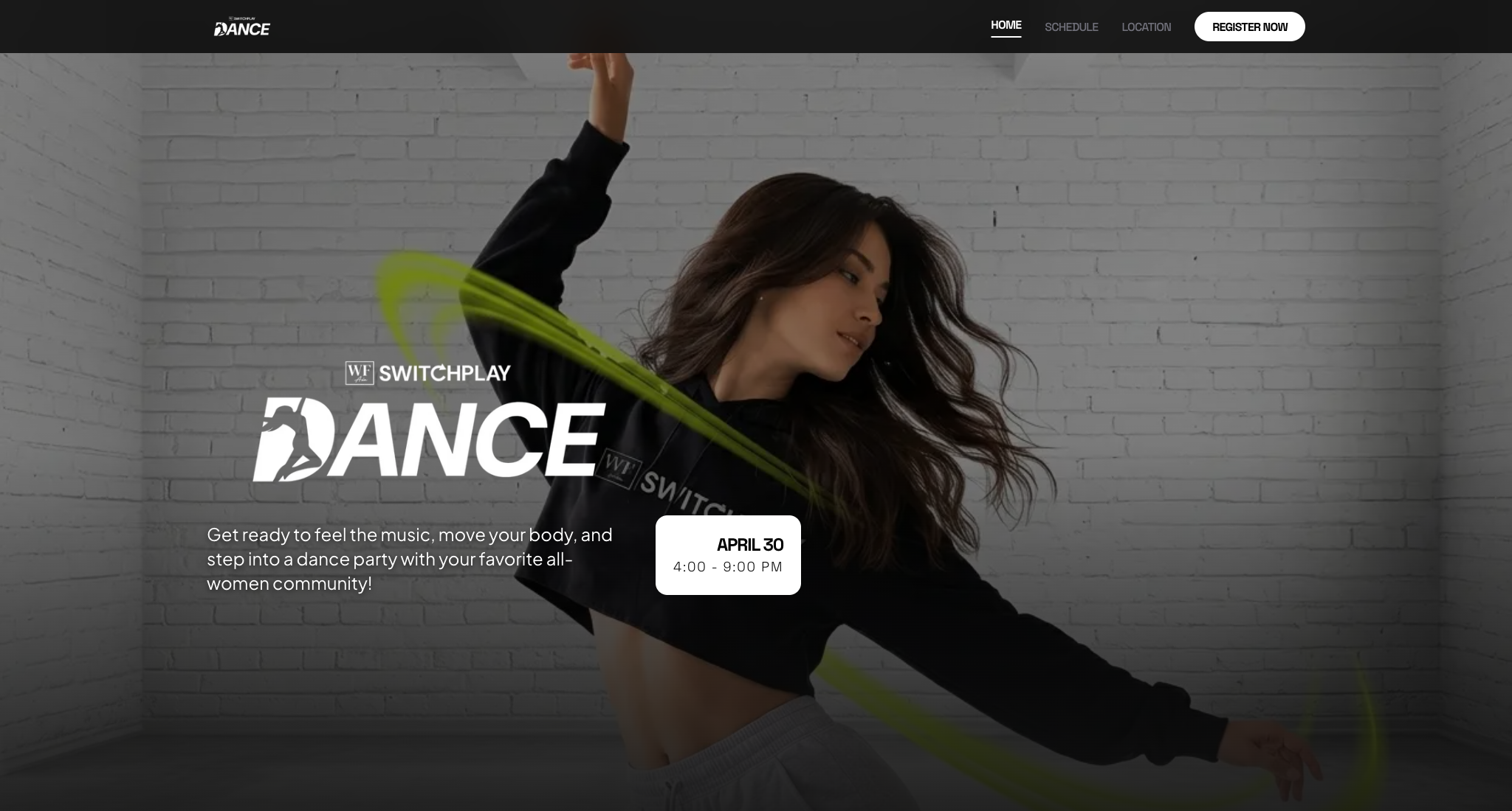 SwitchPlay Dance landing page